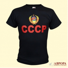 Futbolka "SSSR", chyornaya, 100%-hlopok (specify the size in the comments)